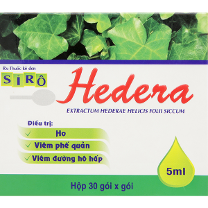 Sirô Hedera trị triệu chứng viêm phế quản, viêm đường hô hấp kèm ho (30 gói x 5ml)