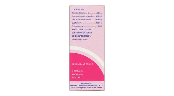 Siro ho Antituss Plus trị ho do cảm cúm, viêm phổi, viêm phế quản chai 60ml