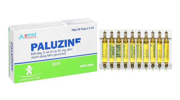 Siro Paluzine 10mg/5ml phòng ngừa và trị các trường hợp thiếu kẽm (20 ống x 5ml)