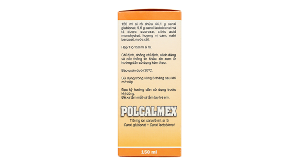 Siro Polcalmex vị cam bổ sung Canxi chai 150ml