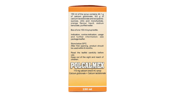 Siro Polcalmex vị cam bổ sung Canxi chai 150ml