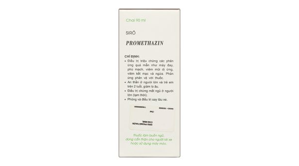 Siro Promethazin trị các triệu chứng viêm mũi dị ứng, mày đay chai 90ml