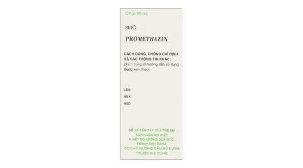 Siro Promethazin trị các triệu chứng viêm mũi dị ứng, mày đay chai 90ml