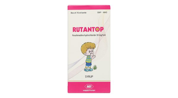 Siro Rutantop 30mg/5ml trị mày đay, viêm mũi dị ứng chai 70ml