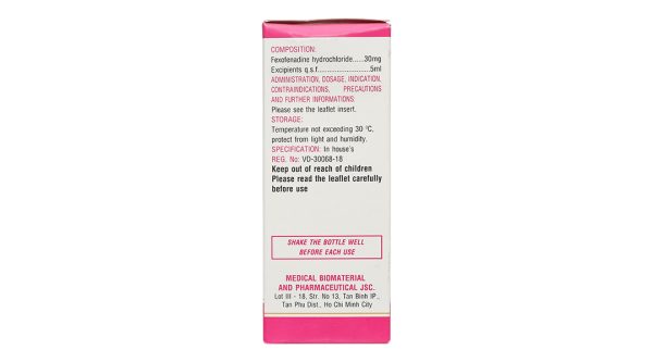Siro Rutantop 30mg/5ml trị mày đay, viêm mũi dị ứng chai 70ml