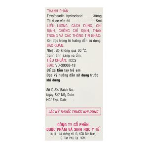 Siro Rutantop 30mg/5ml trị mày đay, viêm mũi dị ứng chai 70ml