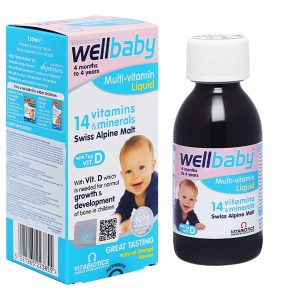 Siro Vitabiotics Wellbaby Multi-vitamin Liquid bổ sung vitamin cho bé chai 150ml