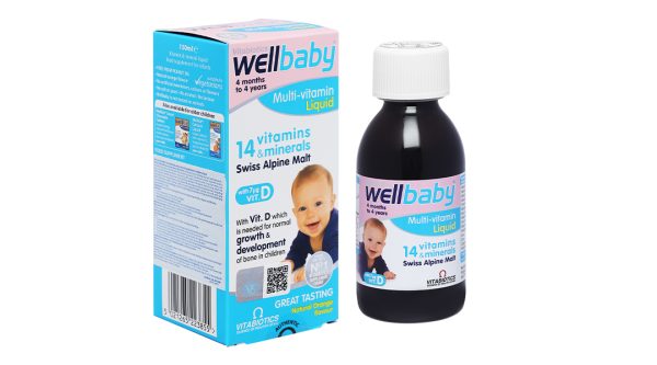 Siro Vitabiotics Wellbaby Multi-vitamin Liquid bổ sung vitamin cho bé chai 150ml