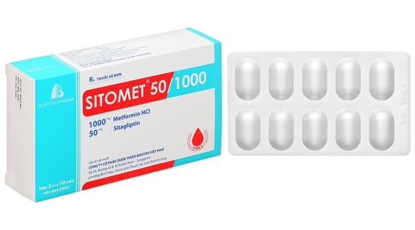 Sitomet 50/1000 hỗ trợ kiểm soát đường huyết ở bệnh nhân đái tháo đường (3 vỉ x 10 viên)