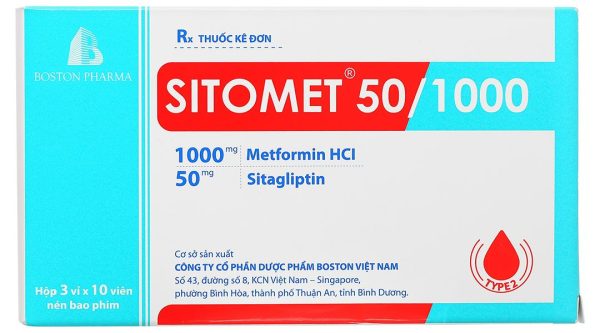 Sitomet 50/1000 hỗ trợ kiểm soát đường huyết ở bệnh nhân đái tháo đường (3 vỉ x 10 viên)