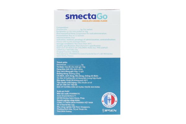 Bột pha hỗn dịch SmectaGo 3g trị tiêu chảy (12 gói x 10g)