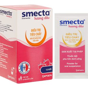 Thuốc bột pha hỗn dịch uống Smecta hương dâu 3g trị tiêu chảy cấp (12 gói x 3.76g)