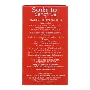 Thuốc bột Sorbitol Sanofi 5g trị chứng khó tiêu, táo bón (20 gói x 5g)