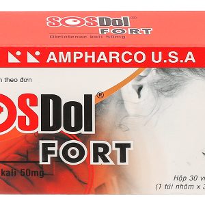 SOSDol Fort 50mg giảm đau, kháng viêm xương khớp, gout cấp (3 vỉ x 10 viên)