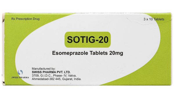 Sotig-20 trị trào ngược dạ dày, thực quản (3 vỉ x 10 viên)