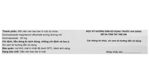 Sotig-20 trị trào ngược dạ dày, thực quản (3 vỉ x 10 viên)