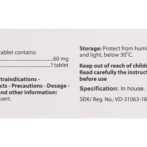 Spas-agi 60 chống đau do co thắt cơ trơn ở đường tiêu hóa (6 vỉ x 10 viên)