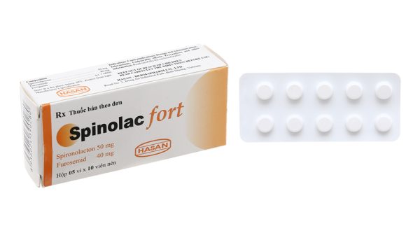 Spinolac Fort thuốc lợi tiểu trị tăng huyết áp, suy tim (5 vỉ x 10 viên)