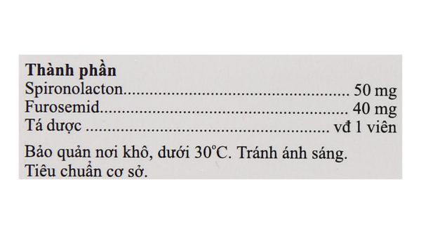 Spinolac Fort thuốc lợi tiểu trị tăng huyết áp, suy tim (5 vỉ x 10 viên)