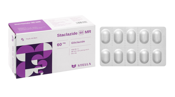 Staclazide 60 MR trị đái tháo đường tuýp 2 không phụ thuộc insulin (6 vỉ x 10 viên)