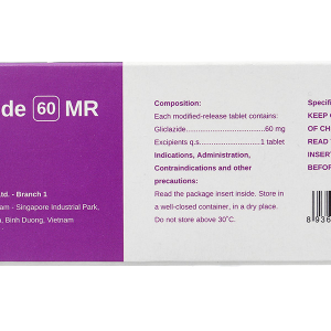 Staclazide 60 MR trị đái tháo đường tuýp 2 không phụ thuộc insulin (6 vỉ x 10 viên)