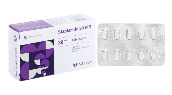 Staclazide 30 MR trị đái tháo đường tuýp 2 không phụ thuộc insulin (3 vỉ x 10 viên)