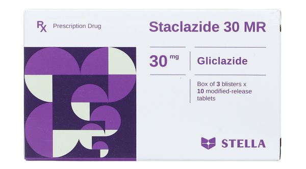 Staclazide 30 MR trị đái tháo đường tuýp 2 không phụ thuộc insulin (3 vỉ x 10 viên)