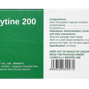 Stacytine 200 Cap tiêu nhầy trong bệnh lý hô hấp (10 vỉ x 10 viên)