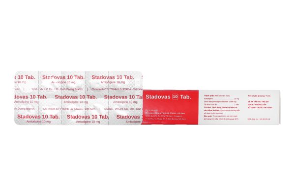 Stadovas 10 Tab trị tăng huyết áp, đau thắt ngực (3 vỉ x 10 viên)