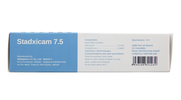 Stadxicam 7.5 trị viêm khớp dạng thấp (5 vỉ x 10 viên)