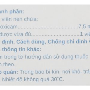 Stadxicam 7.5 trị viêm khớp dạng thấp (5 vỉ x 10 viên)