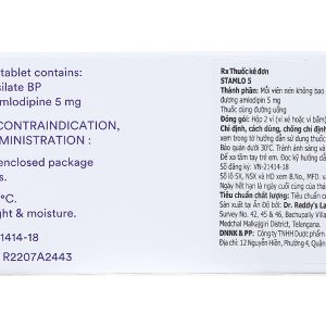 Stamlo 5 trị tăng huyết áp và thiếu máu cục bộ cơ tim (2 vỉ x 10 viên)