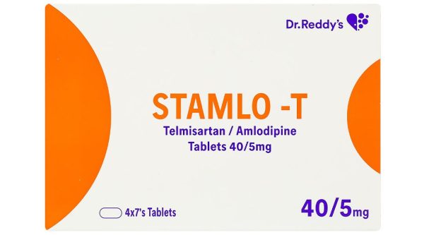 Stamlo-T 40/5mg điều trị tăng huyết áp vô căn (4 vỉ x 7 viên)