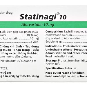 Statinagi 10 trị rối loạn mỡ máu (6 vỉ x 10 viên)