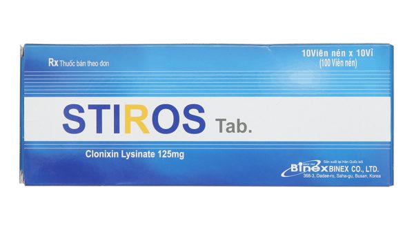 Stiros Tab. 125mg trị viêm khớp dạng thấp, đau cơ, đau dây thần kinh (10 vỉ x 10 viên)