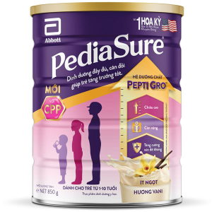 Sữa bột PediaSure BA bổ sung dinh dưỡng cho bé từ 1-10 tuổi hương vani (850g)