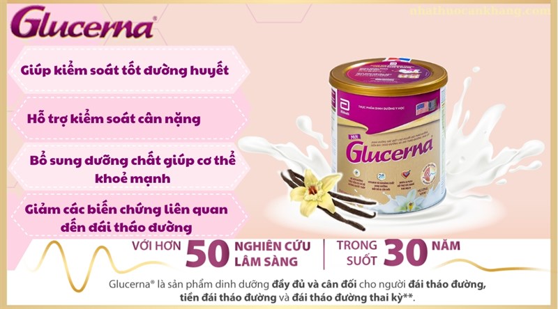Sữa bột Glucerna bổ sung dinh dưỡng cho người tiểu đường hương vani (380g)