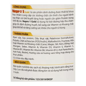 Sữa bột Nepro 1 Gold cho người bệnh thận tăng ure máu, dùng được cho đái tháo đường (400g)