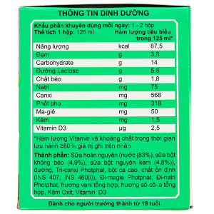 Sữa bột pha sẵn Anlene đậm đặc 4x cho người từ 19 tuổi hương socola (125ml)