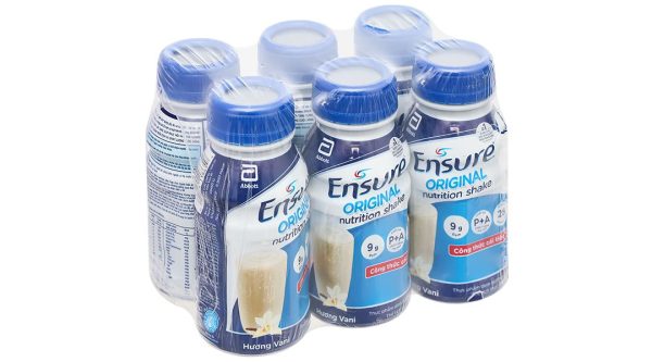 Sữa bột pha sẵn Ensure Original bổ sung dinh dưỡng đầy đủ hương vani (6 chai x 237ml)
