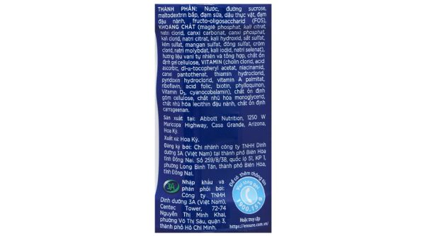 Sữa bột pha sẵn Ensure Original bổ sung dinh dưỡng đầy đủ hương vani (6 chai x 237ml)