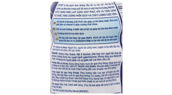 Sữa bột pha sẵn Ensure Original bổ sung dinh dưỡng đầy đủ hương vani (6 chai x 237ml)