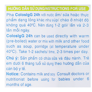 Sữa non ColosIgG 24h giúp tăng cường miễn dịch, hệ tiêu hóa khỏe mạnh (60 gói x 1,5g)