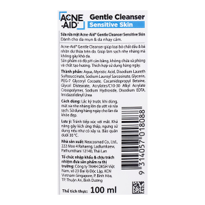 Sữa rửa mặt Acne- Aid Gentle Cleanser làm sạch cho da mụn, nhạy cảm chai 100ml