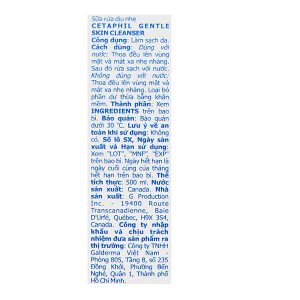 Sữa rửa mặt Cetaphil Gentle Skin Cleanser dịu nhẹ, làm sạch da chai 500ml