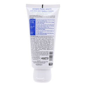 Sữa rửa mặt Acnes Pure White dưỡng da trắng sáng, ngừa mụn tuýp 100g