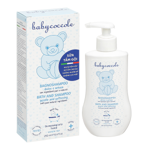 Sữa tắm gội Babycoccole chiết xuất hoa sen ngừa rôm sảy giữ ẩm cho da chai 250ml