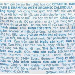 Sữa tắm gội Cetaphil Baby Wash & Shampoo Calendula chăm sóc da cho bé chai 230ml
