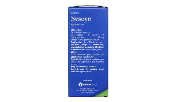 Dung dịch nhỏ mắt Syseye 0.3% giảm kích ứng mắt, khô mắt lọ 10ml