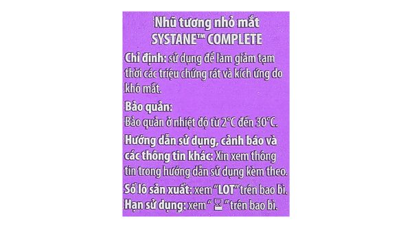 Nhũ tương nhỏ mắt Systane Complete giảm kích ứng mắt, khô mắt lọ 5ml